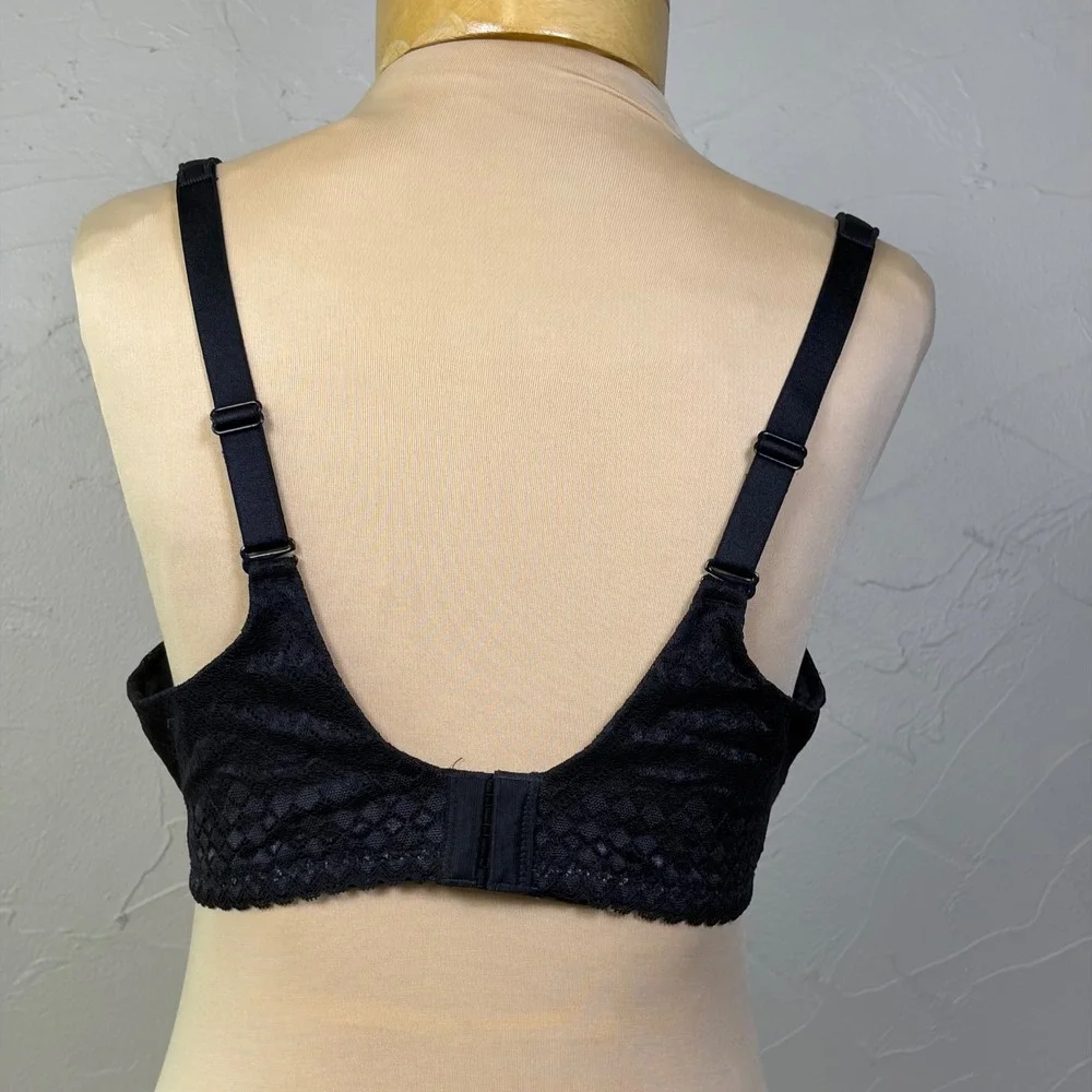 Maidenform Underwire T-Shirt Bra 38C Black Lace Back Comfort Everyday DM7986